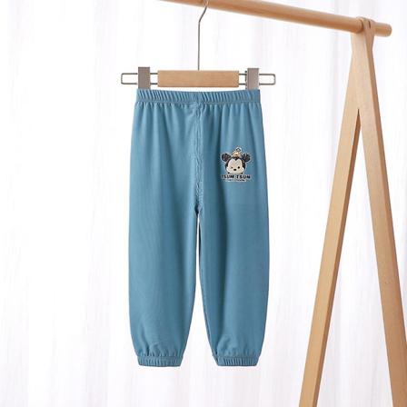 Mickey Print Casual Comfort Byxa För Barn Indigo Blue 2-3t