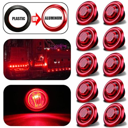 10X 3/4" 12V 24V Marker Lights LED Kuorma-auton Perävaunun Pyöreä Sivu