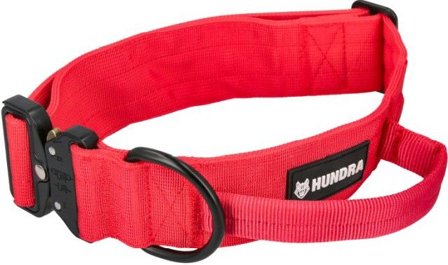 Hundra Tactical Dog Collar With Handle Red