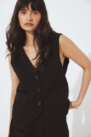 NA-KD Tailored Straight Vest - Blazer vest - Sort - EU 38