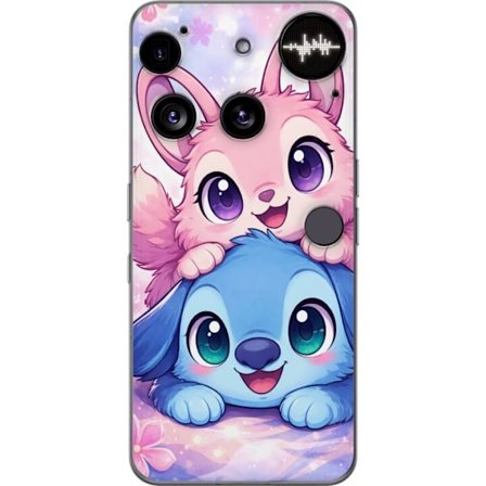 Kompatibel Mobilcover til Nothing Nothing Phone (3) Sød kawaii illustration med pink og blå fantasidyr, store øjne og bløde farver perfekt til bø