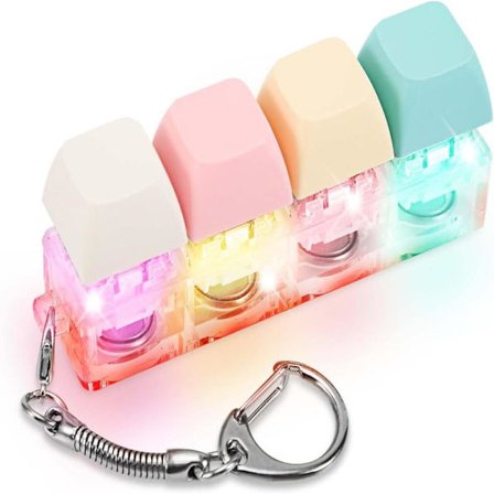Fidget Tastatur Nøglering med LED-lys Tastatur Fidget Clicker Sjov Knap Fidget Legetøj Kompatibel med Afslapningsdekoration