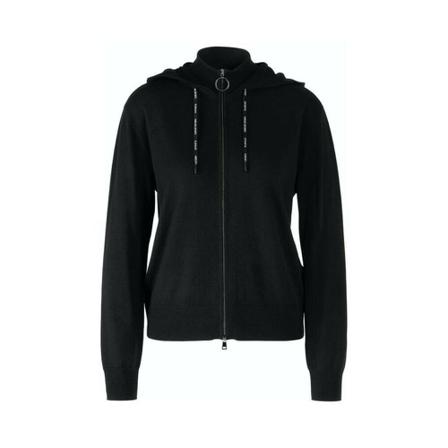 Marc Cain, Zip-Through Hoodie Czarny, Kobieta, Rozmiar: M