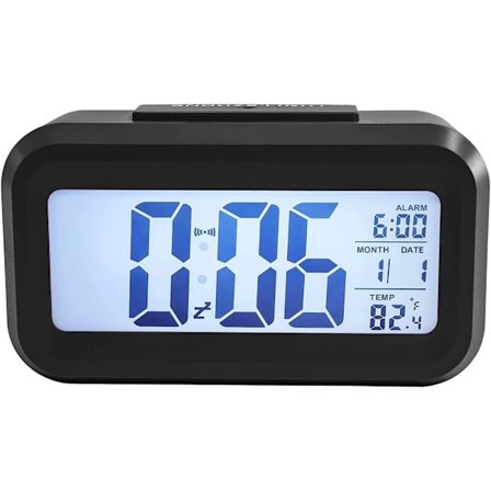 Vækkeur LED ure SORT