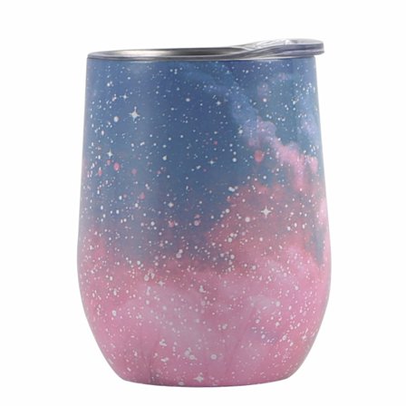 Egg kopp i rustfritt stål, kreativ U-formet rødvinstermoskopp, stor mage 12oz eggeskallkopp stjernestjernestøv