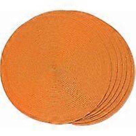 2025 Matgrupp med 6 Orange Runda Flätade Bordstabletter för Matbord Halkfria Tvättbara Vävda Bordstabletter 38cm