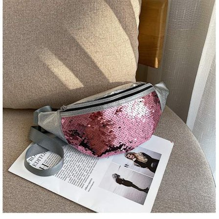 Blingbling Paljett Bröstväska Laser Shining Crossbody Väska RÖD RÖD