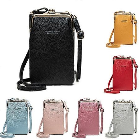 Damska mobiltelefonplånbok Mini mobiltelefonväska Axelrem PU Damska mobiltelefonväska