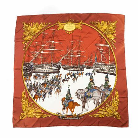 Hermès Vintage, Pre-owned Scarf 90*90cm Bruin, Dames, Maat:ONE Size