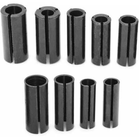 9 st Chuck Collet Adapter Router Bit Hög Precision Collet Adapter CNC Stål Collet Chuck för Elektrisk Fräs/NC/