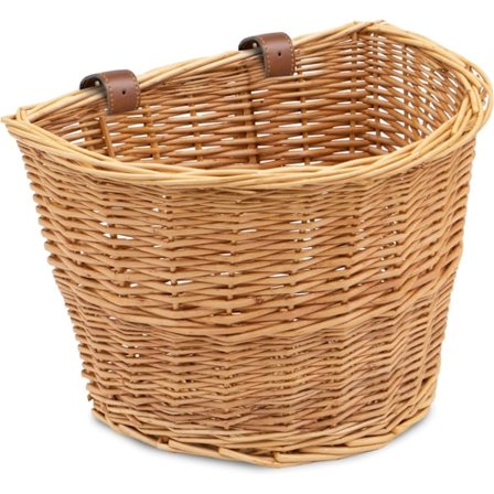 Retro kurv i rotting til sykkelstyret, vevd oppbevaringskurv i rotting, pastoralstil