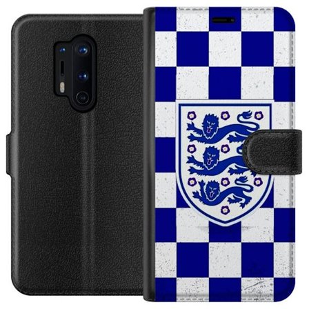 Yhteensopiva Lompakkokotelo OnePlus OnePlus 8 Pro Graafinen shakkiruudukkokuviointi sinisellä ja valkoisella, klassisella heraldisella vaakunalla, re