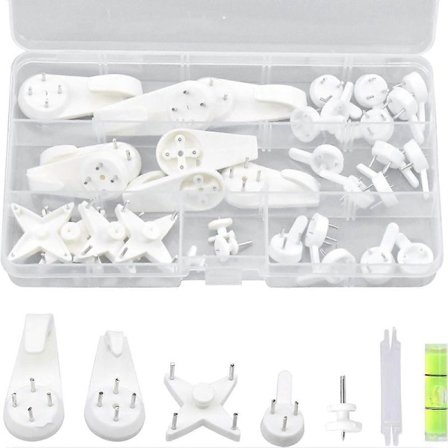 39-pakning med ikke-merkende veggkroker, bildeveggkroker, bildekroker, tavlekroker