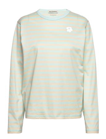 Tasaraita Relaxed Longsleeve T-shirts & Tops Long-sleeved Valkoinen Marimekko