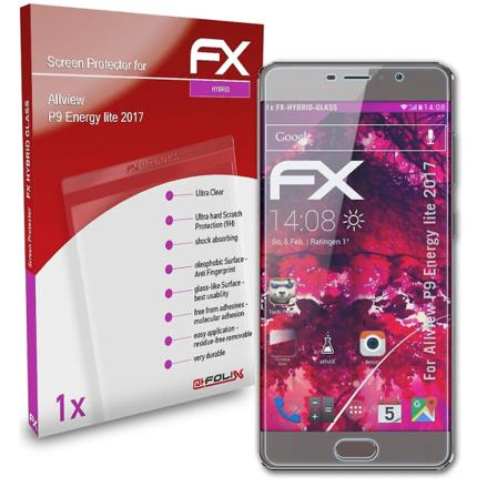 atFoliX Panzerfolie yhteensopiva Allview P9 Energy lite 2017:n kanssa, lasikalvo 9H suojapinnoite