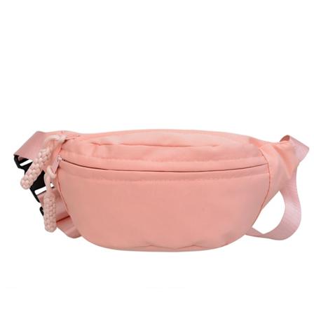 Korealainen tyylikäs nailonkangaskassi naisille 2024 kevät ja kesä Uusi tekstuuri leveä olkahihna Olkahihna kainalossa crossbody-laukku Pink