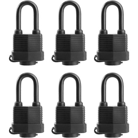6-pack Vattentäta Hänglås med Samma Nyckel - Kraftigt Laminerat Stållås för
