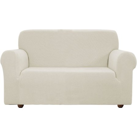 Elastiska sofföverdrag Kuddfodral, Stretch Sofföverdrag 2 Sits Sofföverdrag Elfenben,145-185cm