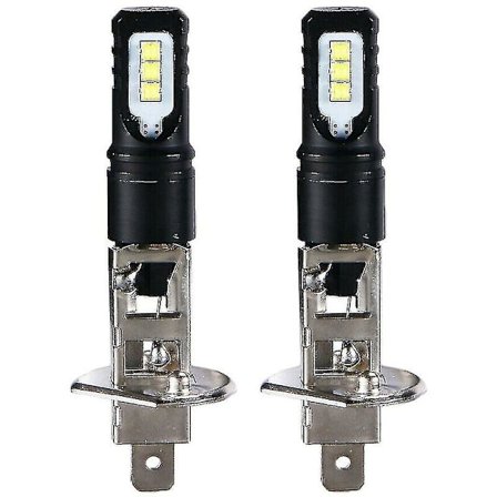 2x H1 6000k Super Lysende Hvid 6000lm DRL LED-Forlygtesæt Fjernlys