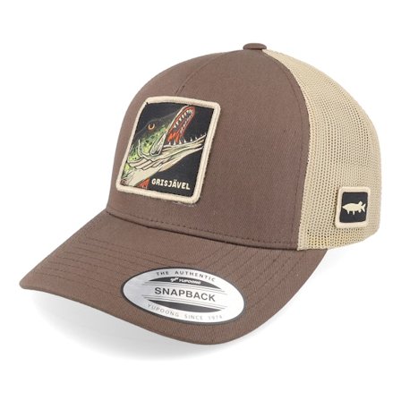Skillfish - Brun trucker Caps - Grisjävel Retro Brown/Khaki A-frame Trucker @ Hatstore