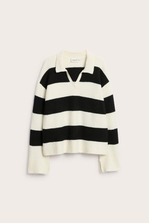 Kappahl | Sweter z dzianiny z kołnierzem | Offwhite