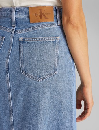 Calvin Klein Jeans A-Line Maxi Denim Skirt - Blue - 29