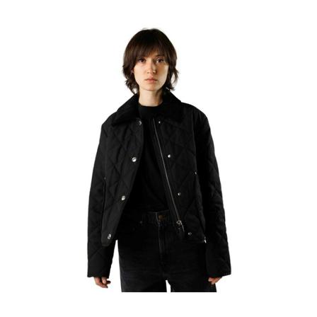 Burberry Short quilted jacket with corduroy collar , Zwart , Dames , Maat: L