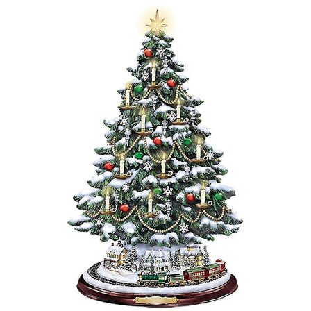 Juletræ med roterende skulptur-tog til 2024 - Dekorationer, klistermærker til vinduer, juledekorationer, vinterindretning 2022, jul