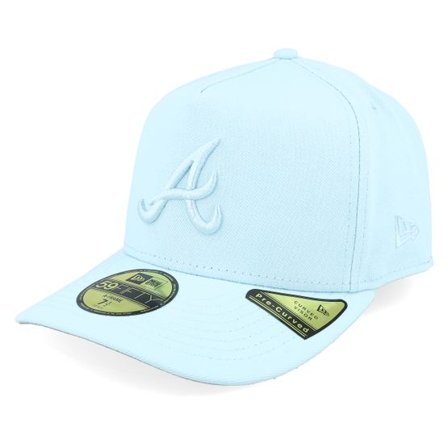 New Era - MLB Blå fitted Keps - Atlanta Braves 59FIFTY Color Pack Pastel Light Blue A-frame Fitted @ Hatstore