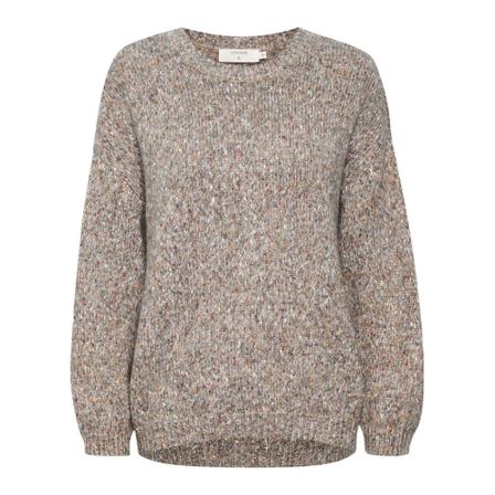 Cream Round-neck Knitwear , Grijs , Dames , Maat: S Truis