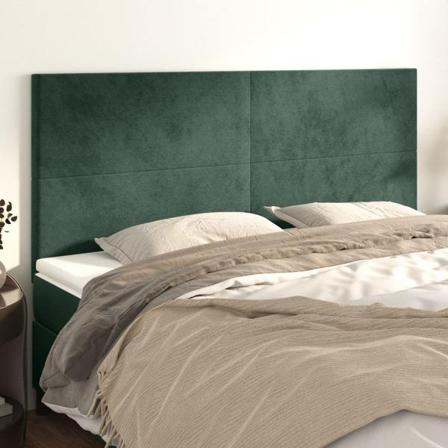 Vidaxl Huvudgavlar 4 St Mörkgrön 80x5x78/88 Cm Sammet Grön