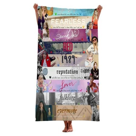140x180cm Mikrofiber strandhåndklæde berømthed omgivende rektangulært strandhåndklæde Taylor Swift sanger badehåndklæde håndklæde