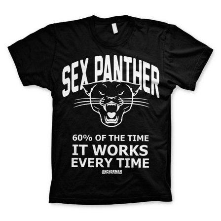 Anchorman Sex Panther T-Paita Musta S