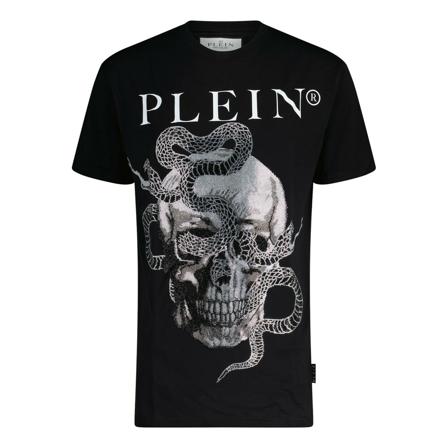 Philipp Plein, T-Shirts Zwart, Heren, Maat:L