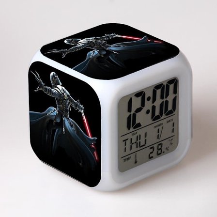 Star Wars Led Alarm Clock Action Figure Darth Vader Yoda Colorful Luminous Night Light Bedroom Decoration For Kids Toy Gifts36