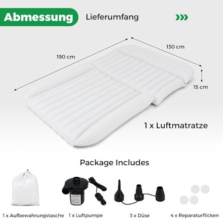 SUV ilmapatja 190x130 cm, puhallettava sänky pumpulla