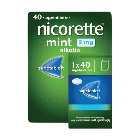 Nicorette 2 mg sugetabletter, Mint, 40 stk.