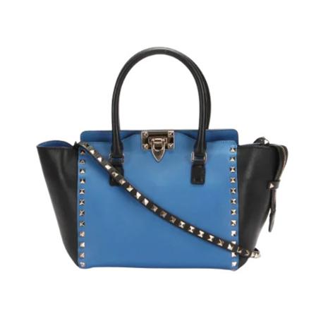 Valentino Vintage Pre-ownedLeatherhandTass , Blauw , Dames , Maat: ONE Size Vintage Tassen