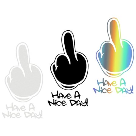 Sæt med 3 sjove klistermærker med middelfinger til bilen