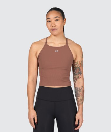 Strappy Ribbed Crop Top brick / S