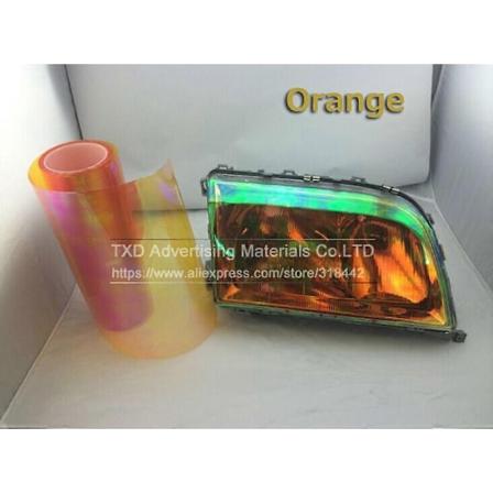 V rillinen auton v ri vaihtavan kalvon 1 kpl kameleontti-ajovalojen ja takavalojen vinyyli-s vykalvo tarra valokalvo k re 30X60CM/100CM-Xin orange 