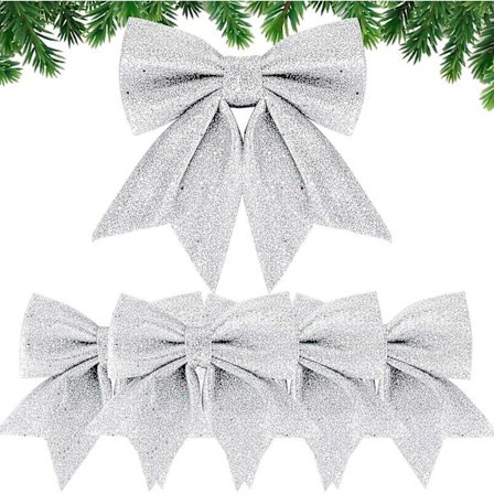 (Hopea) 5 kpl Joulunauharusetti 24 cm Suuri koko Joulurusetti Nauharusetit Koristeet Joulukoriste Joulukuusiin Lahjapaketointi Joulu