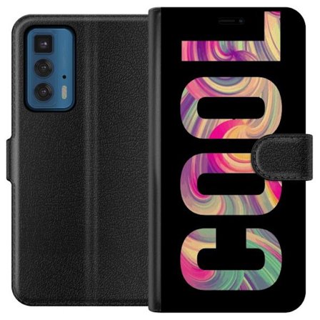 Yhteensopiva Lompakkokotelo Motorola Motorola Edge 20 Pro Nykytaiteellinen typografia taiteilu sanaa LOVE nestemäisissä sateenkaariväreissä mustaa