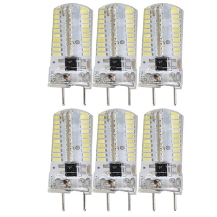 6 stk G8 Små Lamper 5W Liten Pære Lyskilde 80LED for Taklampe Vegglampe Bordlampe 110V Varmt Lys