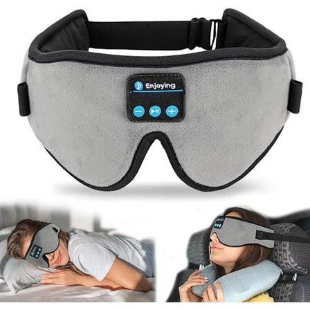 Trådløs 3D Sovemaske med Bluetooth Hovedtelefoner & Musik, Sovehovedtelefoner for Bedre Søvn