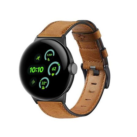 Aito nahkaranneke Google Pixel Watch 3 -kellolle (45 mm) - Ruskea