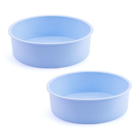 Rund brødform silikone 8 tommer kageform, rund bageform lyseblå
