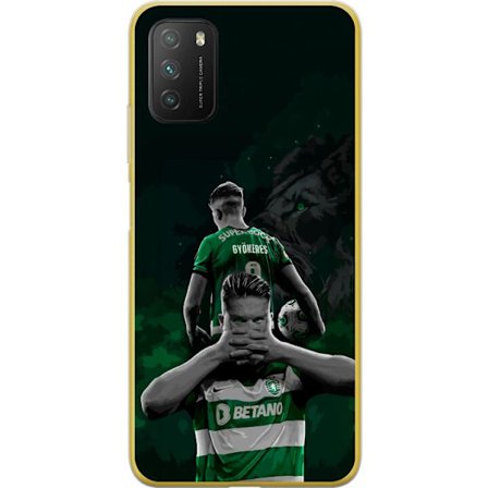 Kompatibelt Mobildeksel til Xiaomi Poco M3 Neonmotiv med teksten "Gaming is in my DNA" på en blå og rød murvegg med en lysende DNA-spiral.