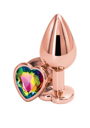 Rose Gold Rainbow Heart Medium