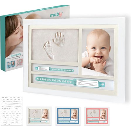 Foto Ramme og Fødselsarmbåndsholder med Fodaftryk og Bab